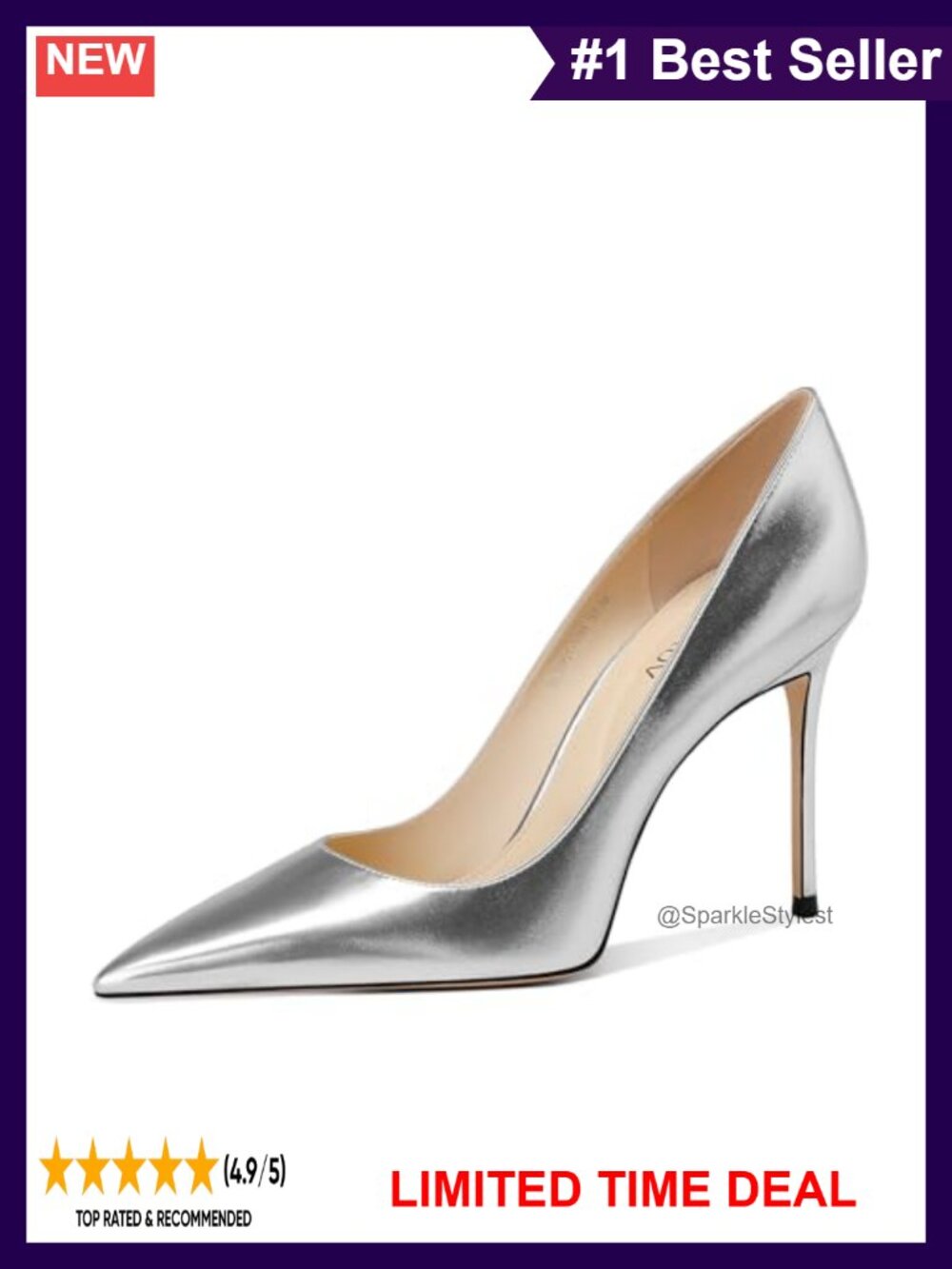 Women's Pointed Toe Stiletto Heel Closed Toe Dress Pumps